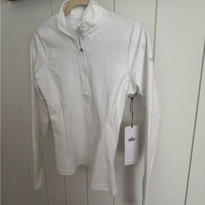 New Alo White Alosoft 1/2 Zip Rapid Pullover size Small